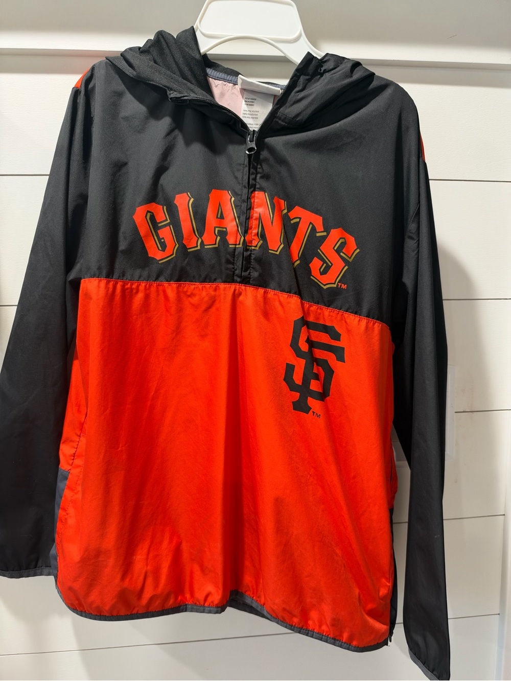 Genuine Merchandise Black and Orange San Francisco Giants Rain Pullover